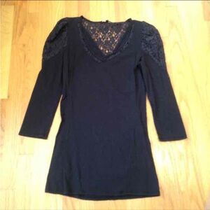 Black Lace Detail Top